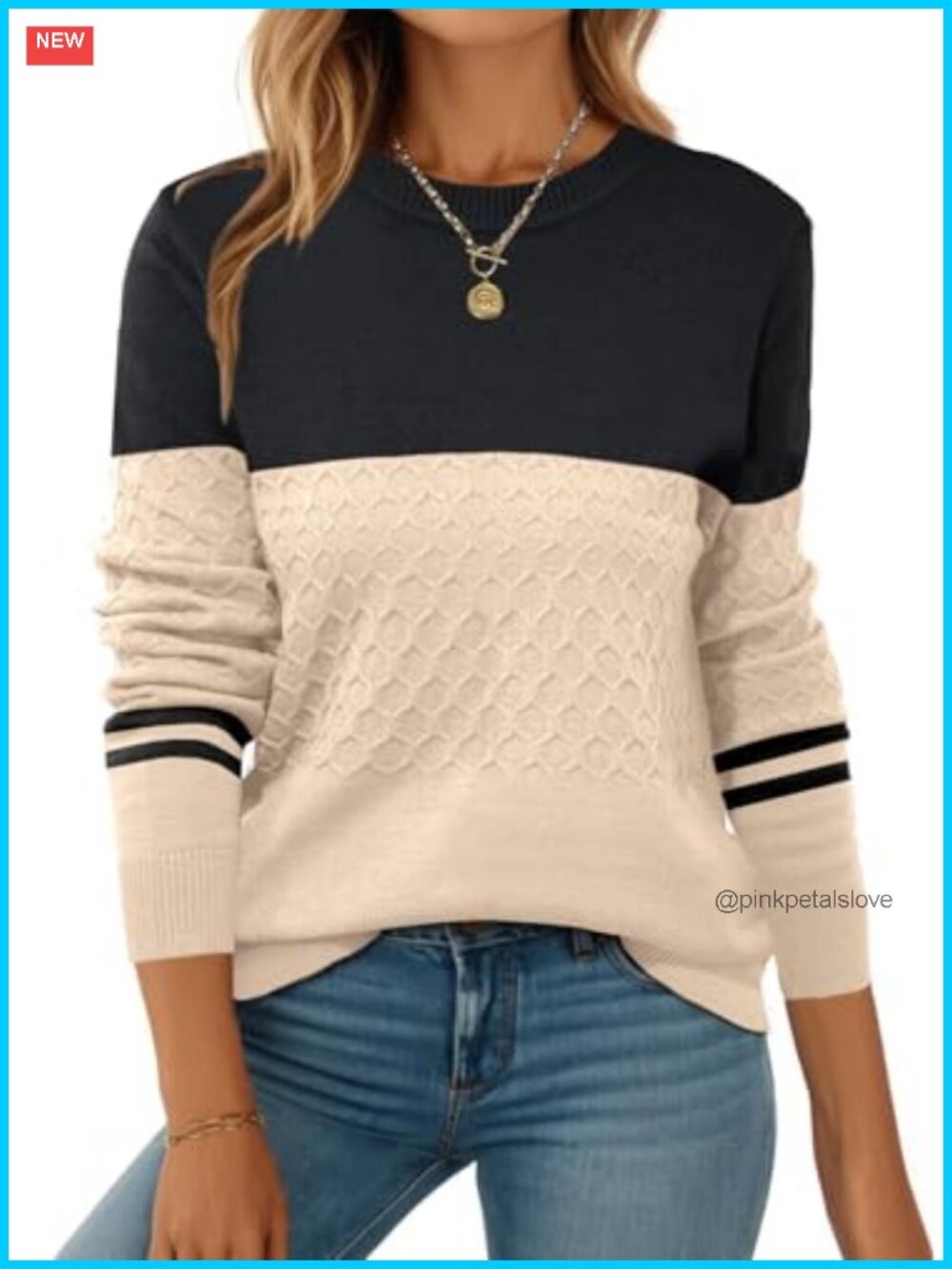 Womens Ribbed Knit Crew Neck Pullover Sweater Long Sleeve Fall Top